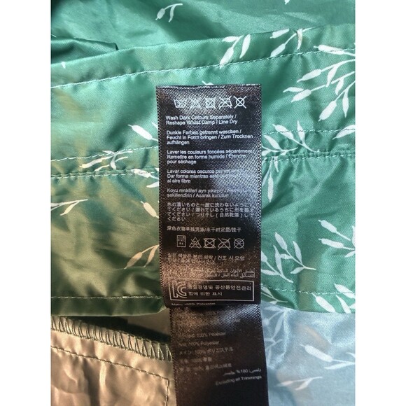 JOULES Right As Rain Jacket Size 8 Green Ditsy Waterproof Coat Hooded - Picture 13 of 15